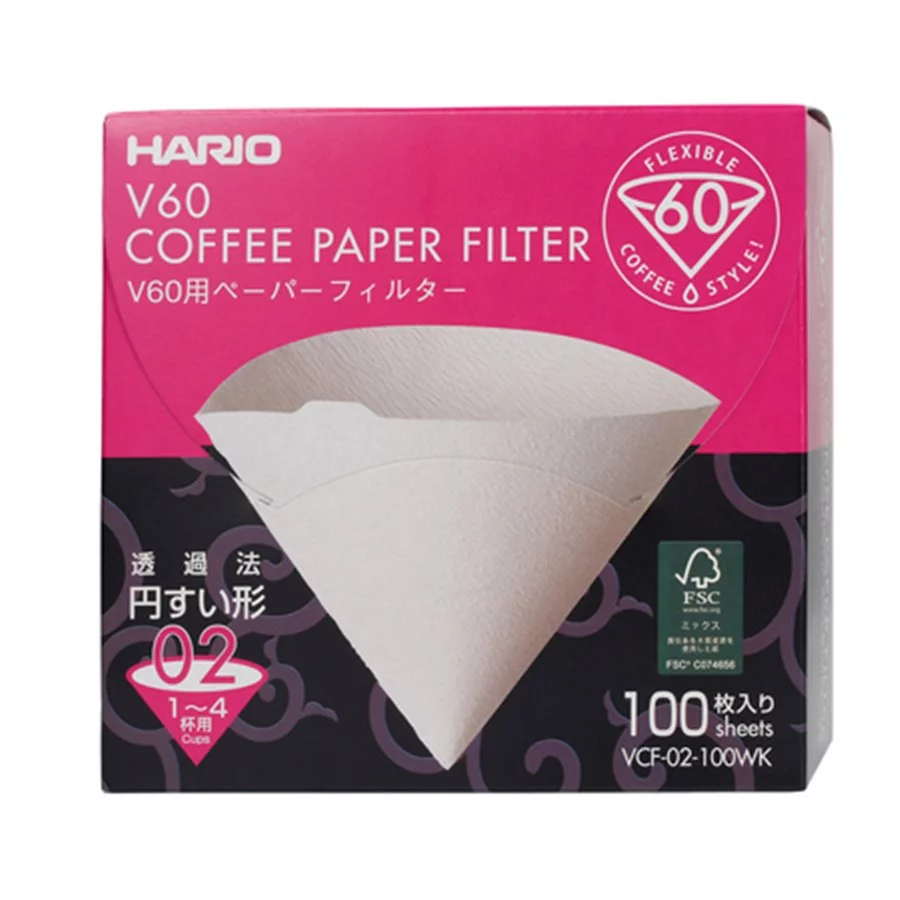 Hario VCF-02-100WK bílé papírové filtry V60-02 100 ks