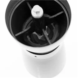 Ruční mlýnek na kávu Hario Mini Mill Slim Pro ve stříbrné barvě, ideální pro cestování.