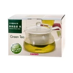 Průhledná konvice na čaj Hario Chacha Kyusu-Kaku o objemu 450 ml, ideální pro přípravu a servírování čaje.