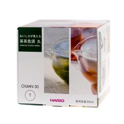 Skleněná konvice na čaj Hario Chacha Kyusu-Maru s objemem 300 ml, ideální pro přípravu vašeho oblíbeného čaje.