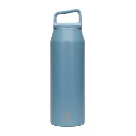 Modrá termoska MiiR Wide Mouth Bottle Home s objemem 950 ml, ideální pro cestování.