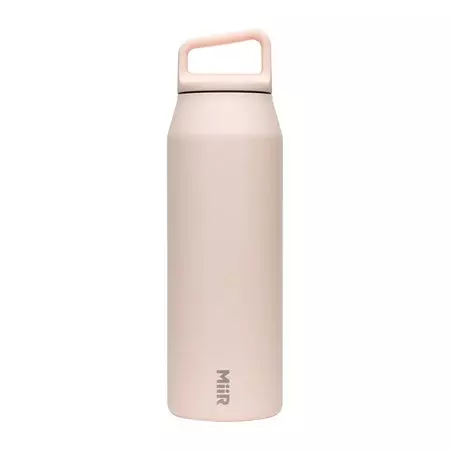 Růžový termohrnek MiiR Wide Mouth Bottle Thousand Hills s objemem 950 ml, ideální pro cestování.