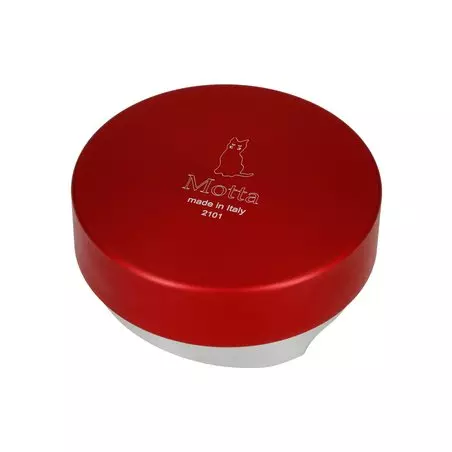 Distributor kávy Motta Leveling Tool 58 mm v červené barvě s průměrem 58 mm.