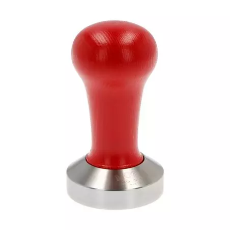 Ruční tamper na kávu Motta Pressino 51 mm v červeném provedení, ideální pro perfektní utlačení mleté kávy.