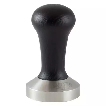 Ruční tamper na kávu značky Motta, černý s průměrem 54 mm.