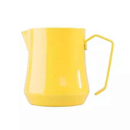 Žlutá konvička na mléko Motta Tulip o objemu 500 ml, vyrobená z nerezové oceli.