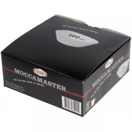 Moccamaster papírové filtry pro Thermoserve a CDT na bílém pozadí v originálním balení