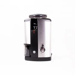 Elektrický mlýnek na kávu černo stříbrné barvy