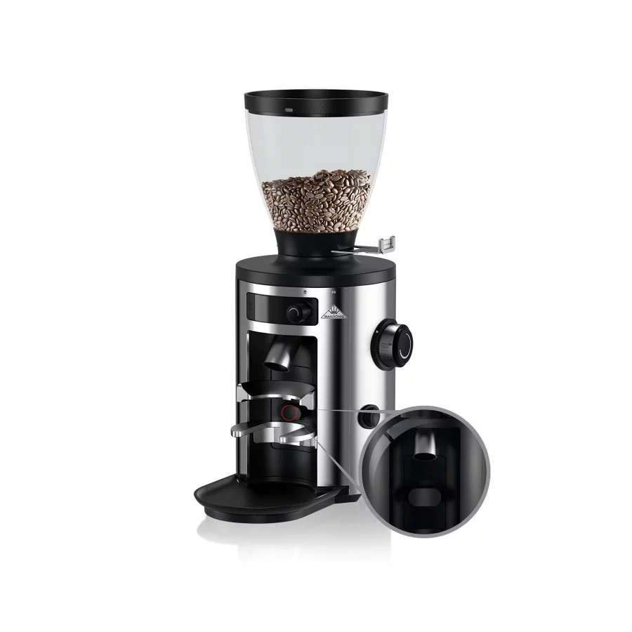 Espressový mlýnek na kávu Mahlkönig X54 Chrome s rychlostí mletí 1,0 - 2,8 gramů za sekundu.