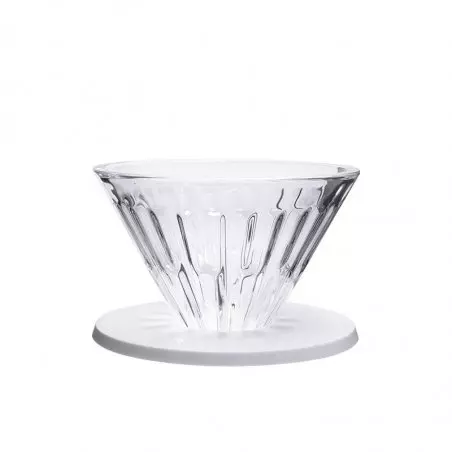 Timemore Crystal Eye, bílý skleněný překapávač, ideální pro přípravu kávy metodou drip.