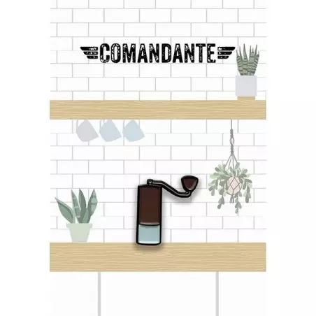 Odznak Comandante Enamel Pin, ideální dárek pro milovníky kávy.