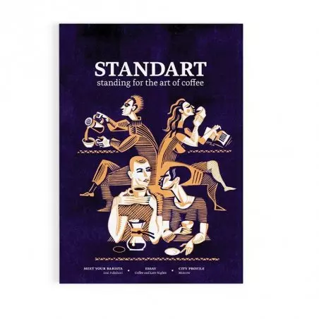 Obálka časopisu Standart Mag, zaměřeného na téma kávy, s atraktivním designem.