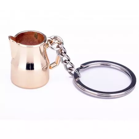 Zlatý přívěsek na klíče ve tvaru konvičky na mléko od značky JoeFrex.