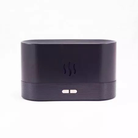 Černý elektrický aroma difuzér s imitací plamene.