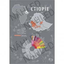 Kávový plakát s motivem Etiopie od české značky Beanie.