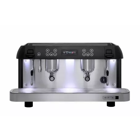 Profesionální dvoupákový kávovar Iberital Expression Pro Standard v černém provedení.