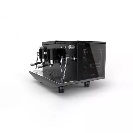 Profesionální dvoupákový kávovar Iberital Vision v černé barvě.