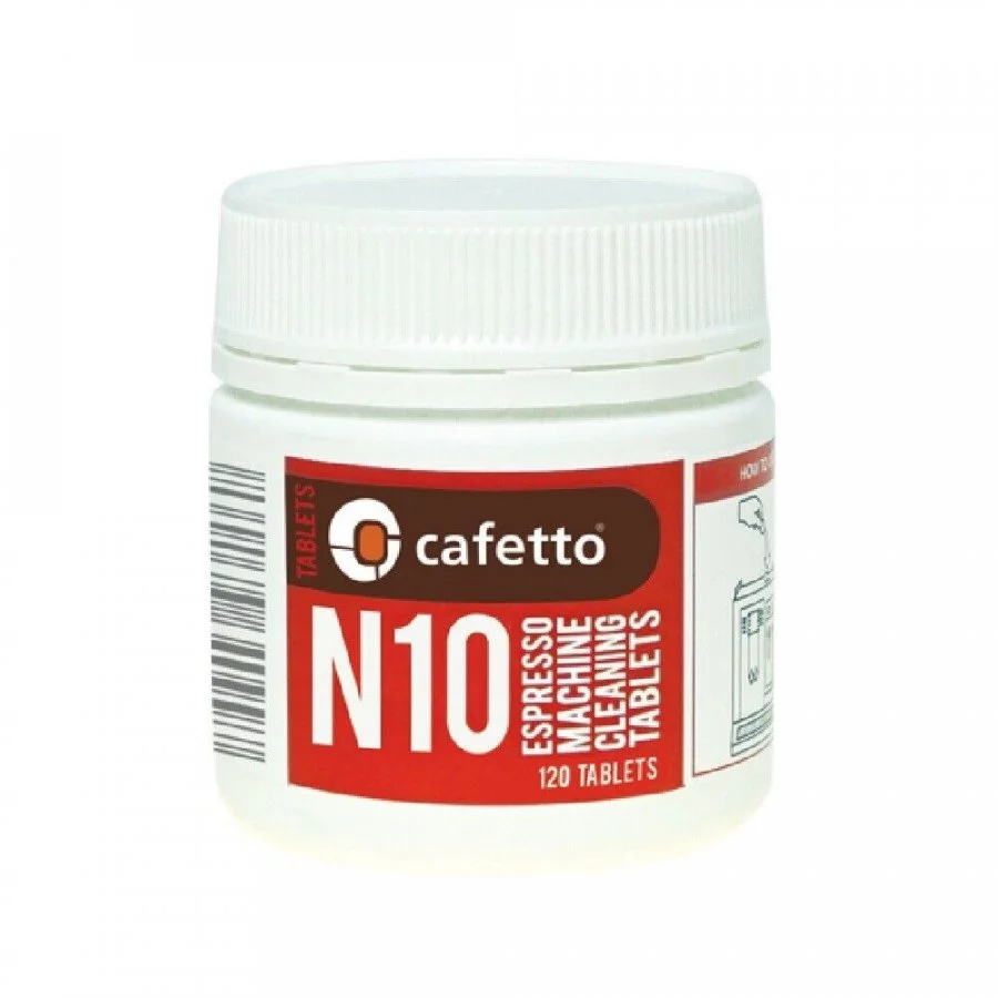 Tablety Cafetto N10 v balení 120 kusů, ideální pro použití v automatickém kávovaru.