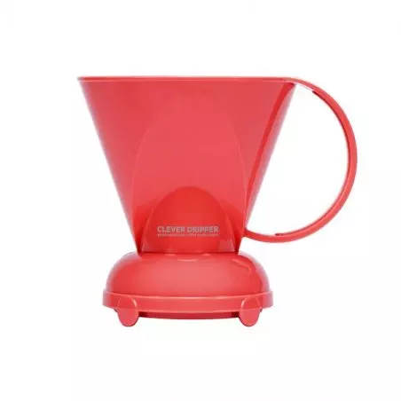 Překapávač Clever dripper, objem 500 ml, výrazný korálově červený odstín.