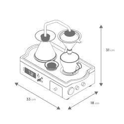 Domácí překapávač Joy Resolve Barisieur Tea & Coffee Alarm Clock v bílé barvě, ideální pro snadné přípravy čaje a kávy.