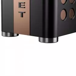 Detaily černého/měděného kávovaru Rocket Espresso Appartamento TCA.
