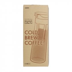 Originální balení láhve Hario Mizudashi Cold Brew 1000 ml v kávové barvě mocha.