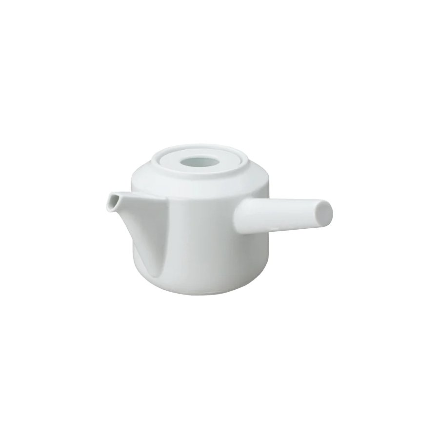 Bílá porcelánová konvička na čaj Kinto LT Kyusu o objemu 300 ml.