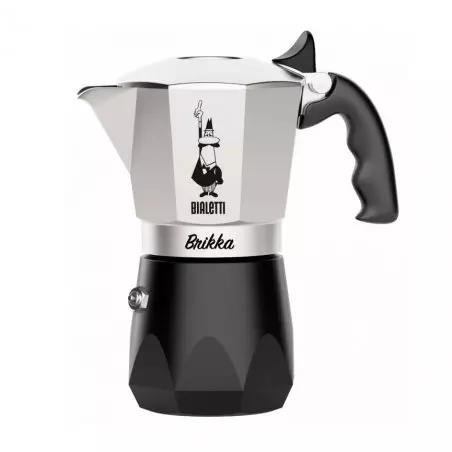 Moka konvička Bialetti New Brikka pro 4 šálky ve stříbrné barvě od značky Bialetti.