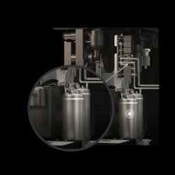 Profesionální automatický kávovar Dr. Coffee F2 Plus má dva nerezové bojlery.