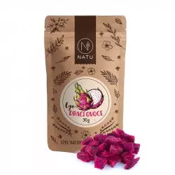 Balení 30 g lyofilizovaného dračího ovoce značky NATU, ideální pro zdravé mlsání.