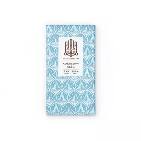 Kokosový krém 55% od Ajaly, přírodní čokoláda s vysokým obsahem kokosu.