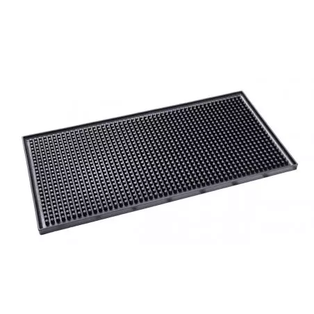 Černá podložka na bar JoeFrex, velikost 15 x 30 cm, ideální pro konvičky na mléko.