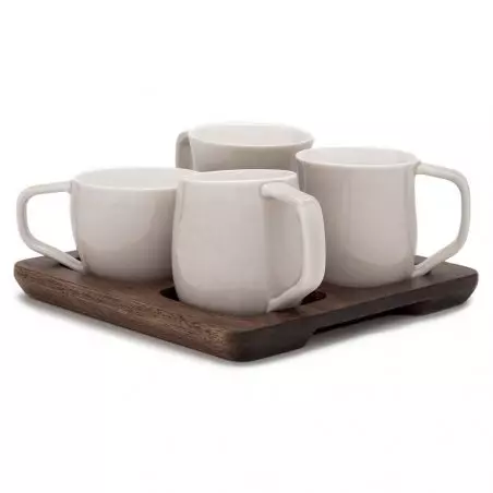 Sada šedých porcelánových hrníčků Espro.