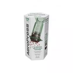 Aeropress Clear Coffee Press má krásný čistý zelený design.