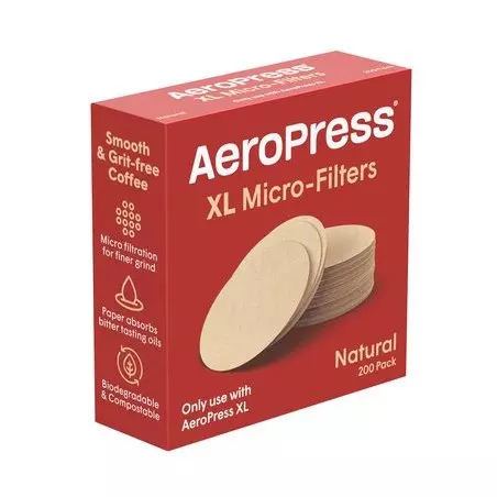 Papírové přírodní filtry pro Aeropress XL.