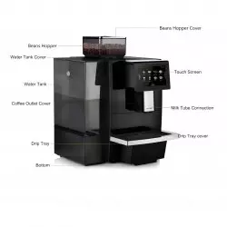 Popis automatického kávovaru Dr. Coffee F11 Plus 8 l v černé barvě.