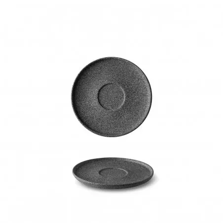 Podšálek G. Benedikt Optimo Granit v šedé barvě, vyrobený z porcelánu, o průměru 14 cm.