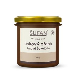 Šufan Lískovo-čokoládové máslo o hmotnosti 330 g.