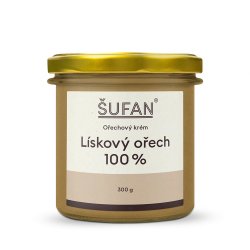 Šufan Lískooříškové máslo 100% o hmotnosti 300 g.