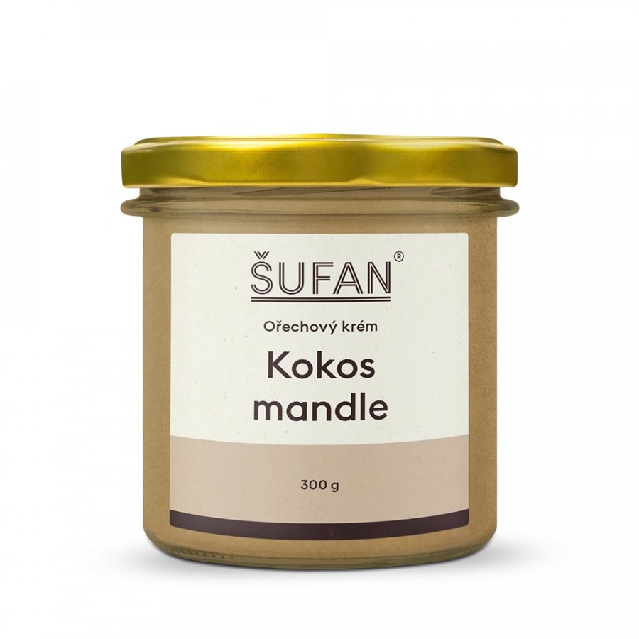 Šufan Kokosovo-mandlové máslo o hmotnosti 300 g.