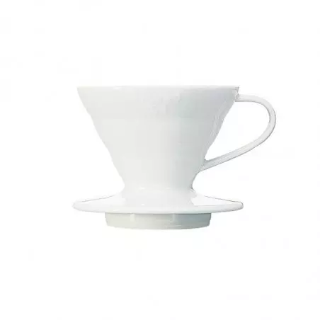 Bílý keramický dripper Hario V60-01.