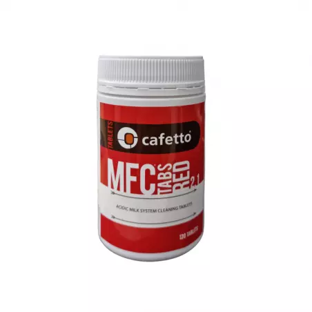 Tablety Cafetto MFC Red 2.1 jsou ideální k čištění mléčných cest automatických kávovarů. Balení obsahuje 120 ks.