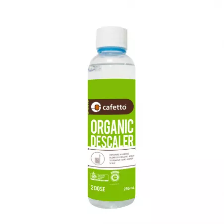 Tekutý odvápňovací prostředek k čištění kávovarů Cafetto Organic Descaler 250 ml.