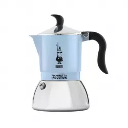 Moka konvička Bialetti Fiammetta Induction Primavera pro 4 šálky. V pastelově modré barvě.