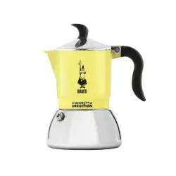 Moka konvička Bialetti Fiammetta Induction Primavera pro 4 šálky. V pastelově žluté barvě.