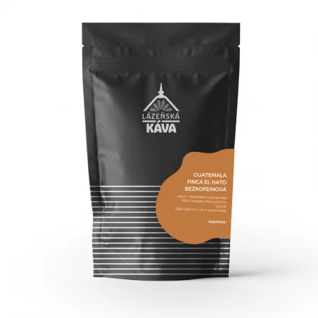 Pražená bezkofeinová káva CO2 - Guatemala - Finca El Hato. Na espresso.