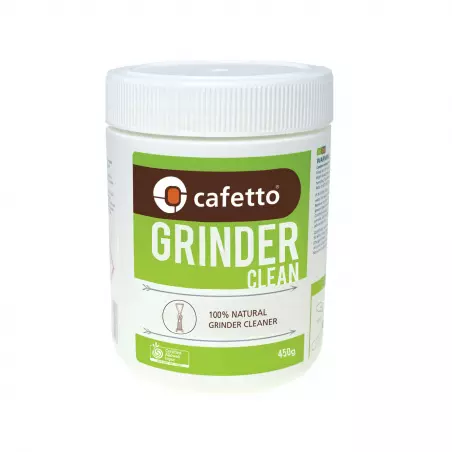 Čistící prášek do mlýnku v bílém plastovém obalu s barevným potiskem