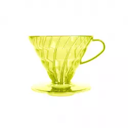 Hario V60-02 plastový dripper průhledný žlutý