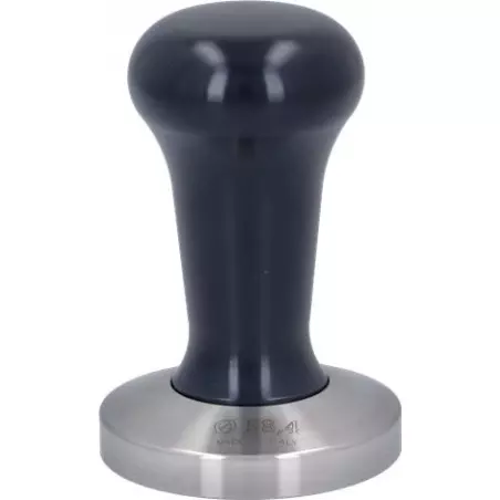 Tamper 58,4 mm s černou rukojetí.