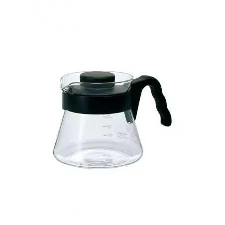 Skleněný Coffee Server Hario V60-01 o objemu 450 ml, ideální pro přípravu filtrované kávy.